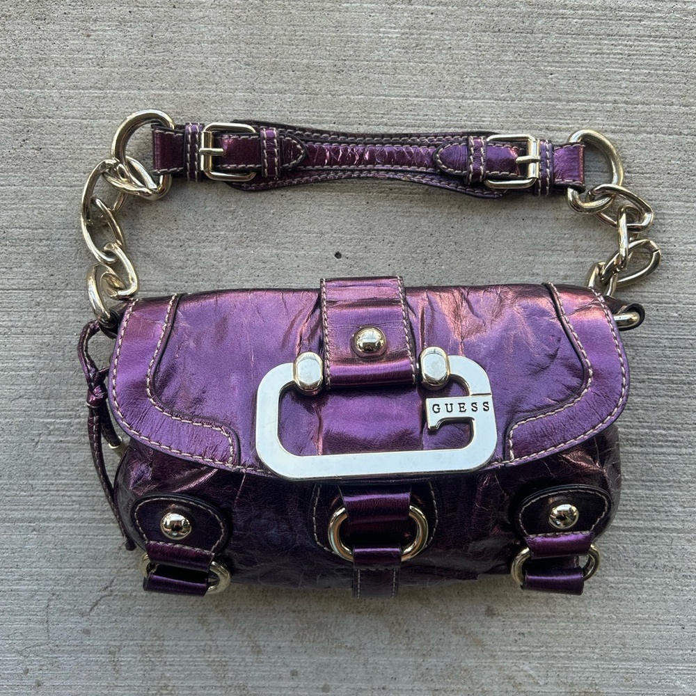 Vintage Guess Metallic Purple Mini Bag